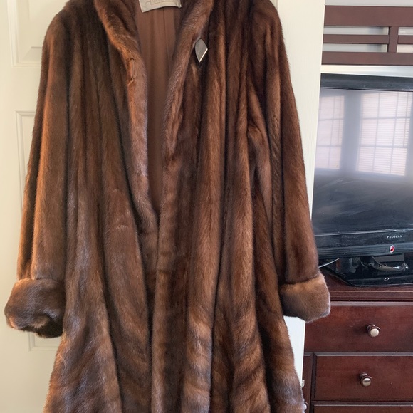 Jackets & Blazers - Knee length swing mink coat in mint condition